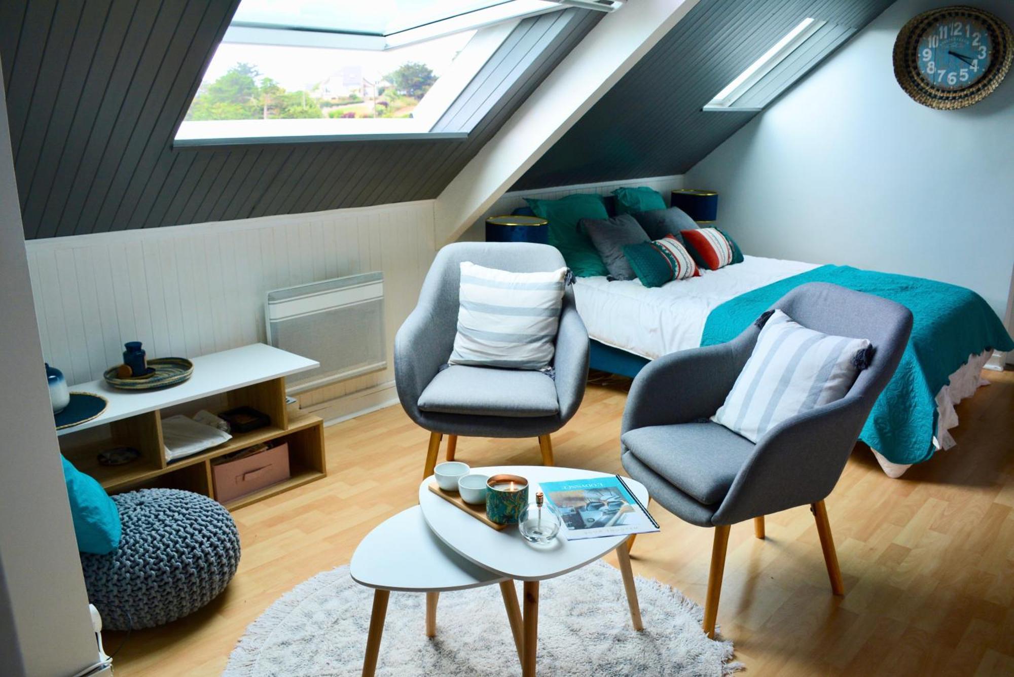 Agreable Cocon Sous Les Toits - Parking - Wifi Appartement Pleneuf-Val-Andre Buitenkant foto